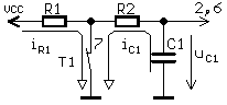 Náhradní
schéma pro fázi vybíjení kondenzátoru C1