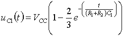 uC1(t)=Vcc(1-2/3exp(-t/C1(R1+R2)))